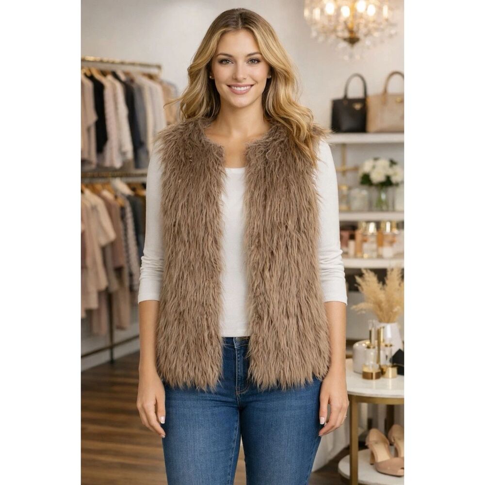 BD Collection Faux Fur Vest S Boho Indie Sleaze 70s penny lane Shaggy Festival